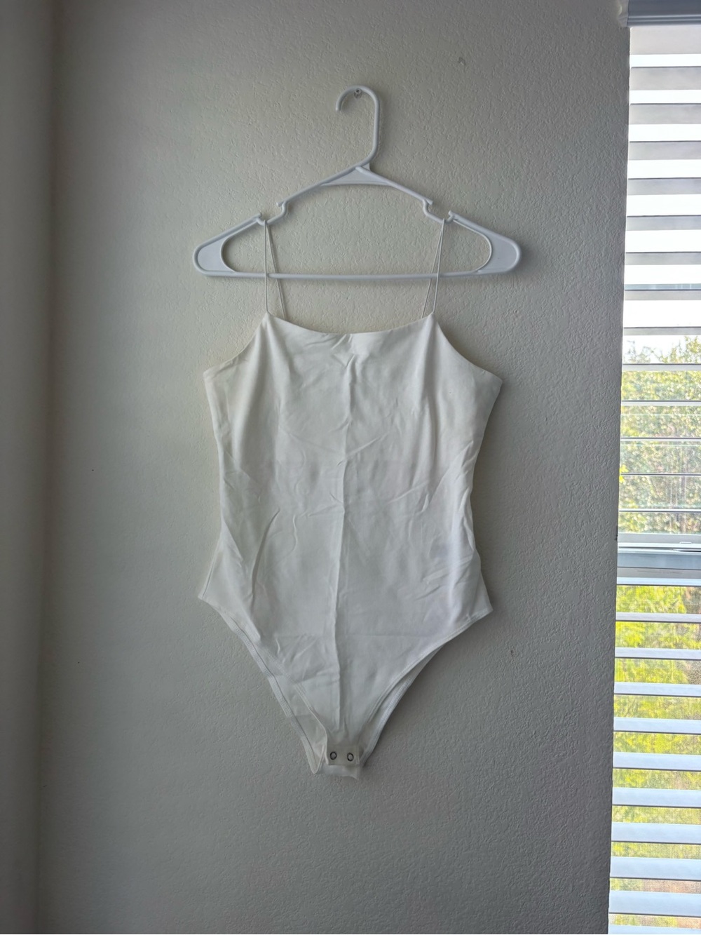 Wild Fable White Spaghetti-Strap One-Piece Bodysuit